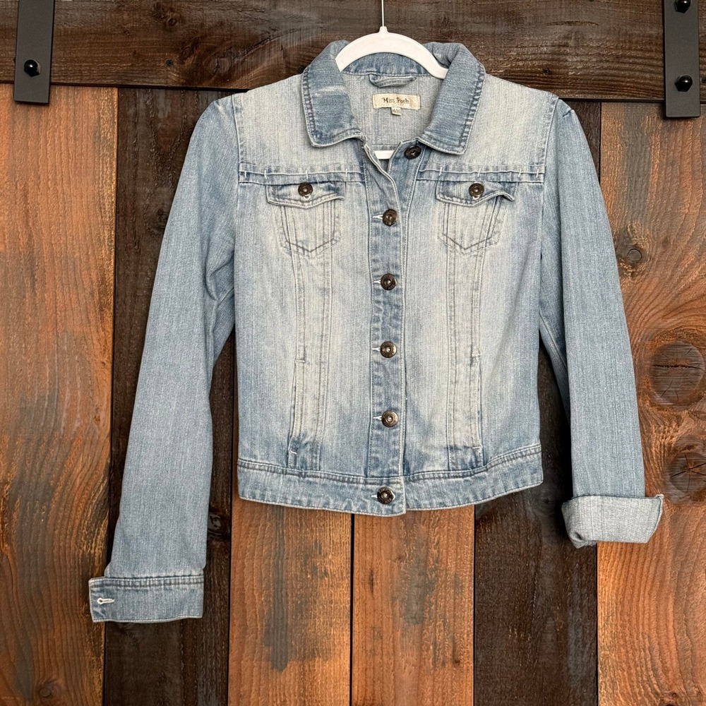 Miss Posh Womens Light Wash Denim Trucker Jacket Blue‎ JK9100 Size M